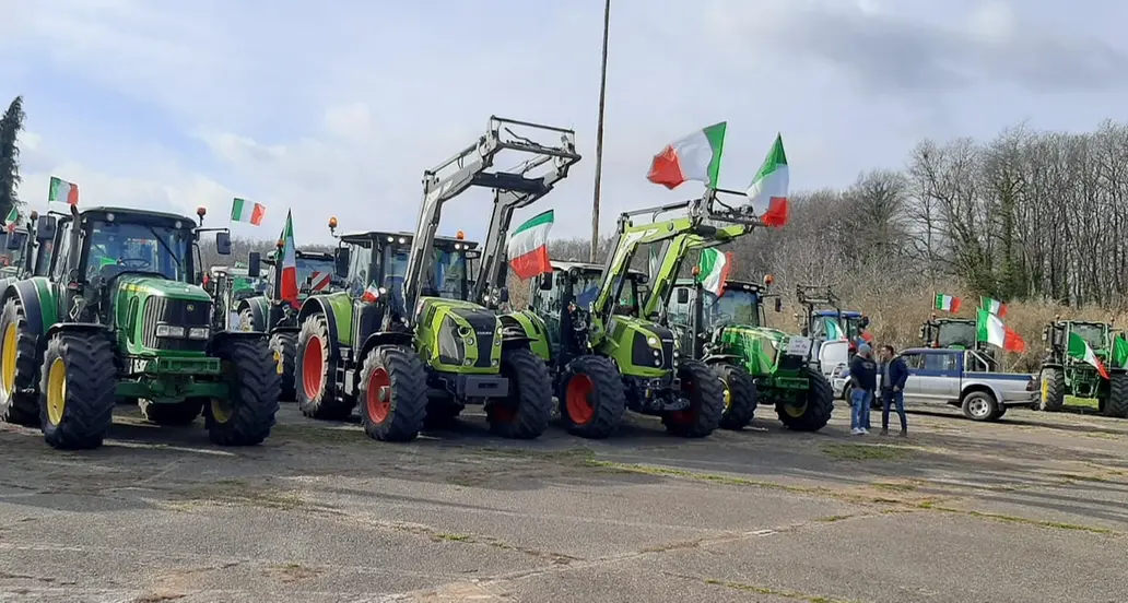 Gli agricoltori della Tuscia arrivati a Roma
