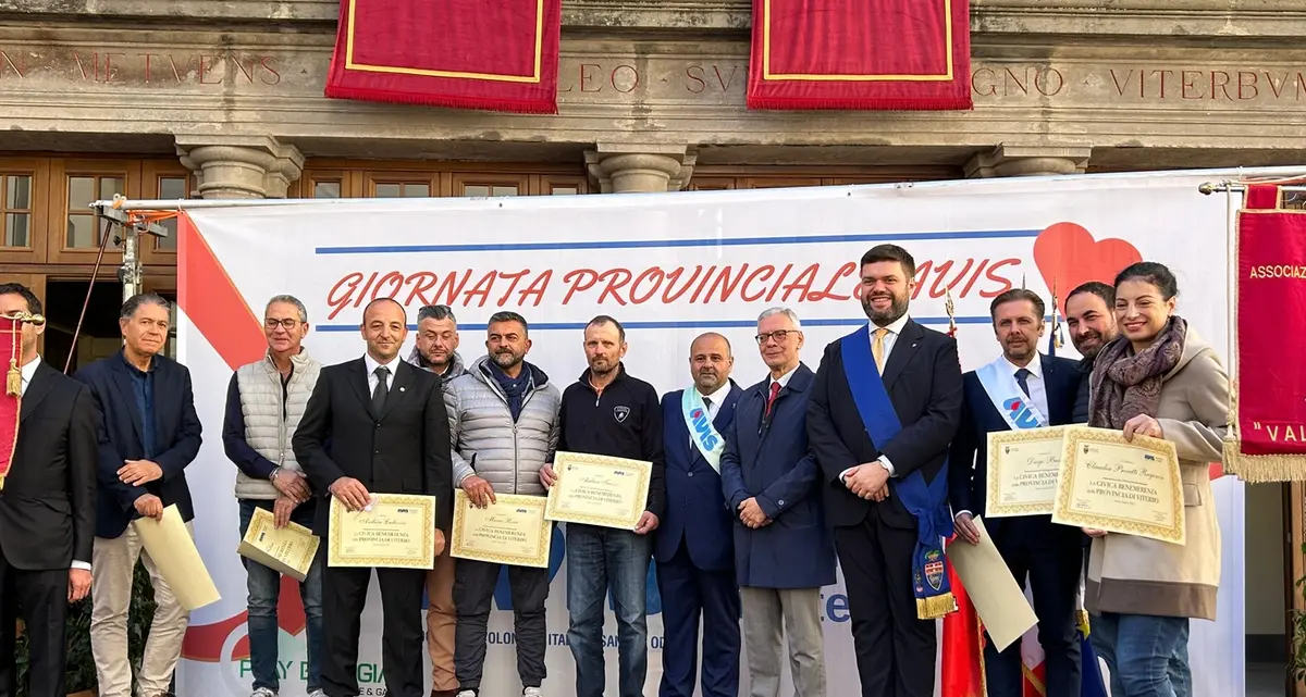 Viterbo, benemerenze civiche per 100 donatori Avis